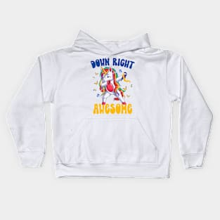 Down Right Awesome Down Syndrome Unicorn Kids Hoodie